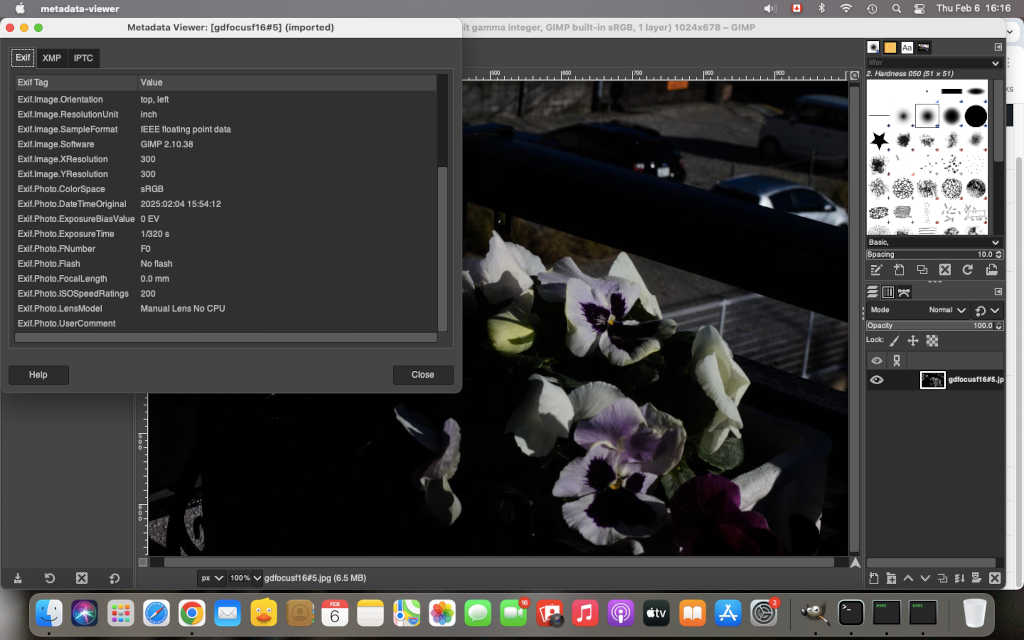 Shoot In Manual Mode With Your Cheap, Wonderful, Second Hand DSLR CCD Sensor Camera. An image of GIMP's metadata output.